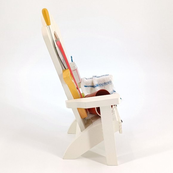 White Beach Chair 4x6 Photo Frame Palm Tree Shovel Bucket 11x7x5 Vacation Pictur - Picture 9 of 14